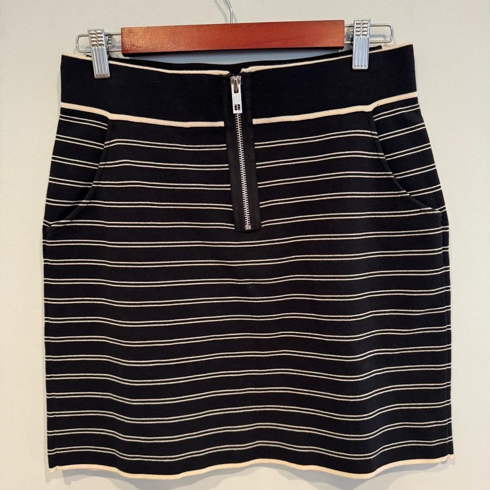 Rag & Bone Regan Skirt Mini Stripe Exposed Zipper Size M